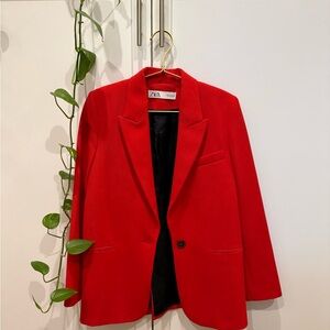 Zara Women's Bold Red Suit Jacket